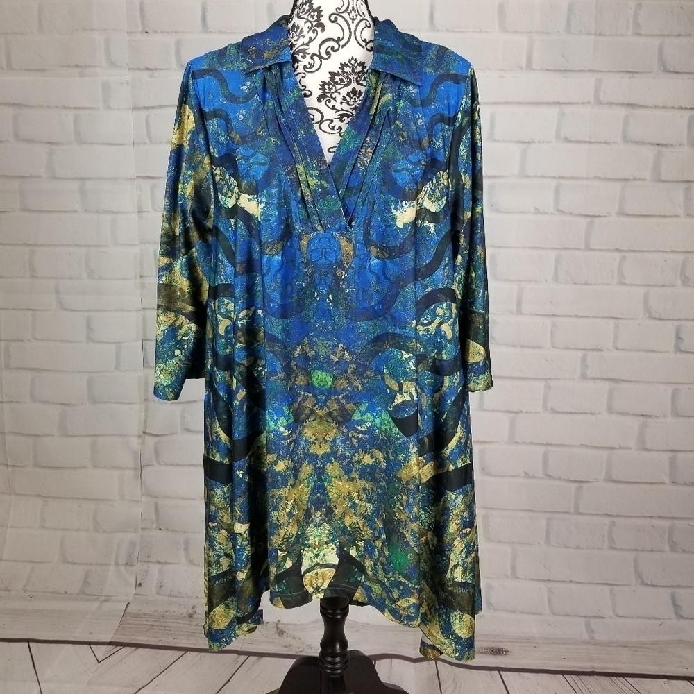 Simply Aster women's plus size 2x geo print tunic